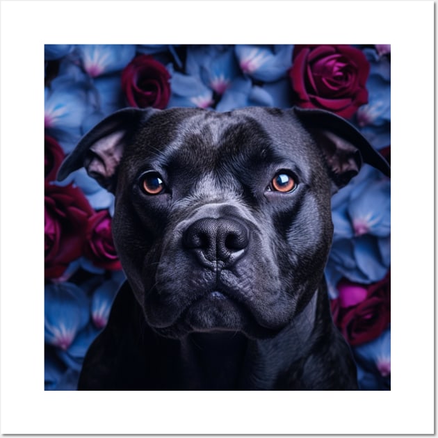 Black Staffy Wall Art by Enchanted Reverie